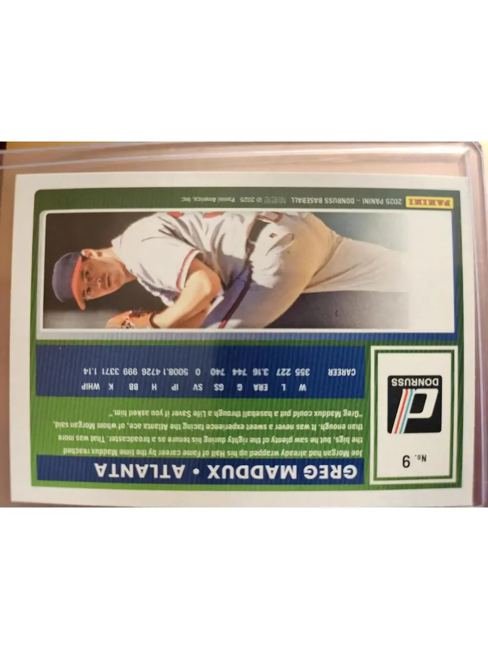 Greg Maddux - 2025 Donruss red/blue laser insert - #9 - Braves - RAW Mint